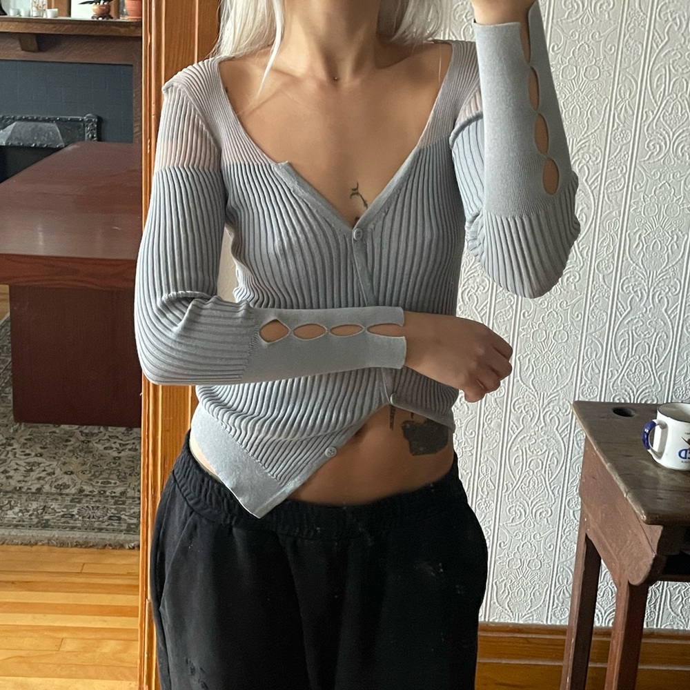 Jacquemus Light Blue Ribbed Knit